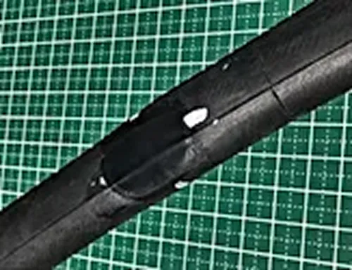 チューブにパッチ修理が完了している状態