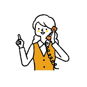 電話で日程を調整する女性のイラスト